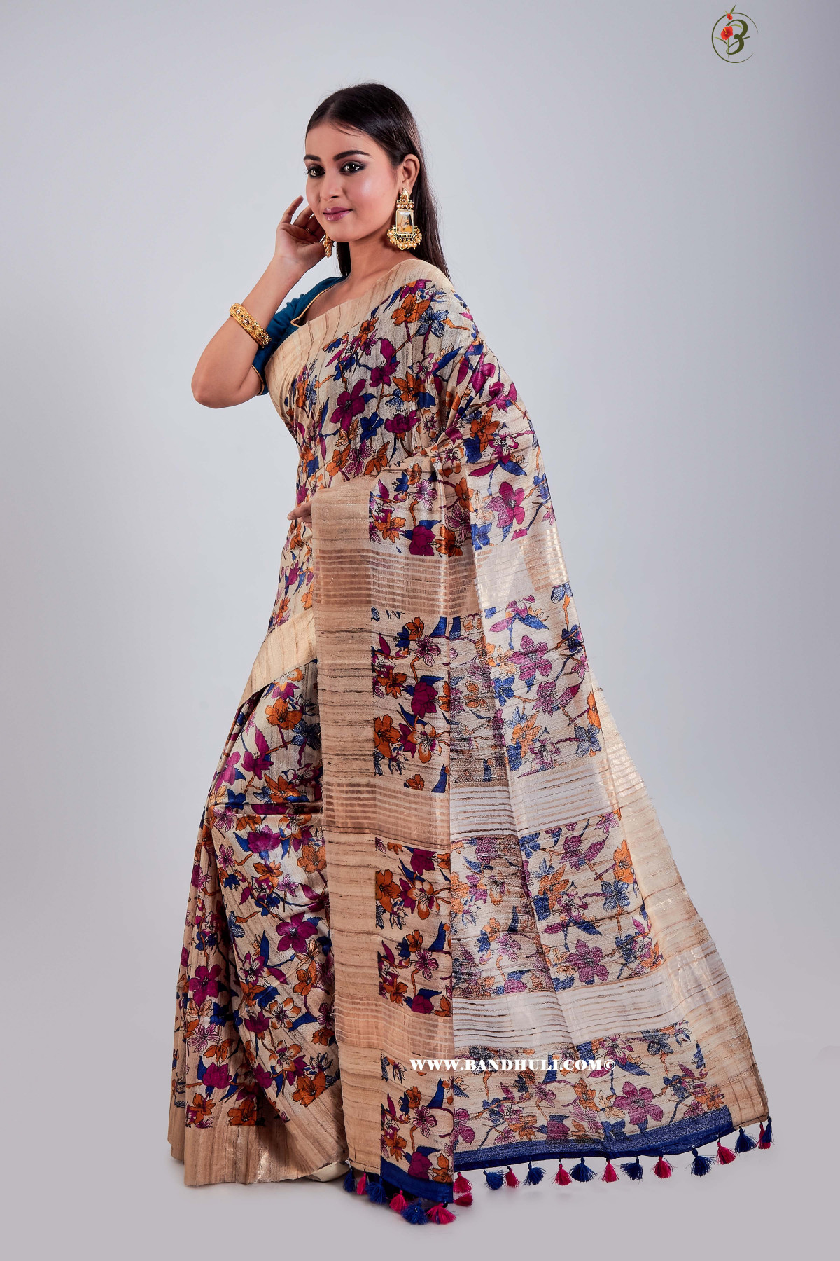 Tunisha Floral Tussar Ghicha